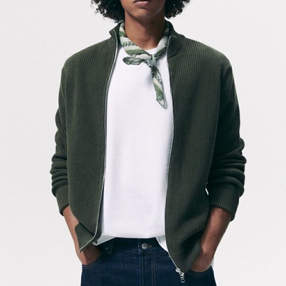 NWT Zara Mock Neck Cardigan - Picture 2 of 8